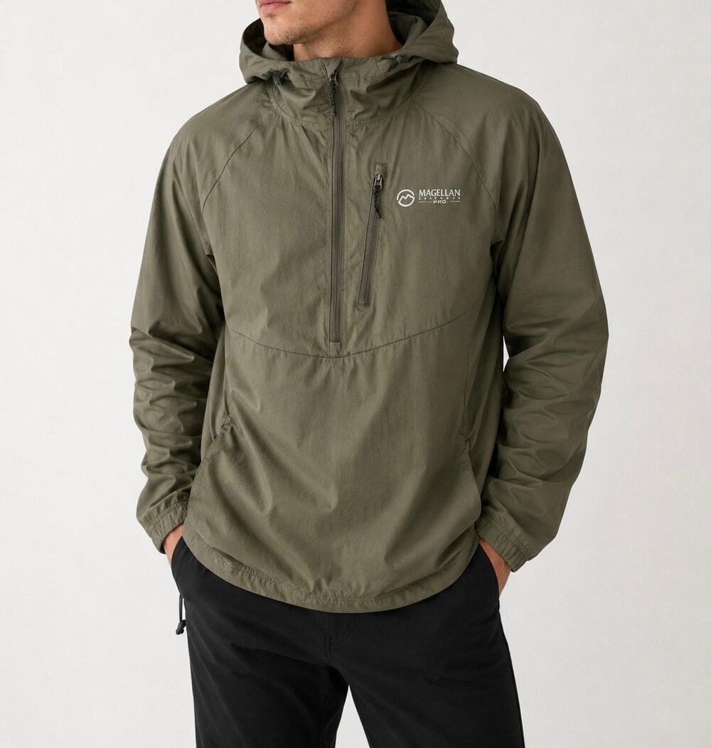 Magellan Outdoors Pro Explore Anorak Jacket Olive Green Men's Small
